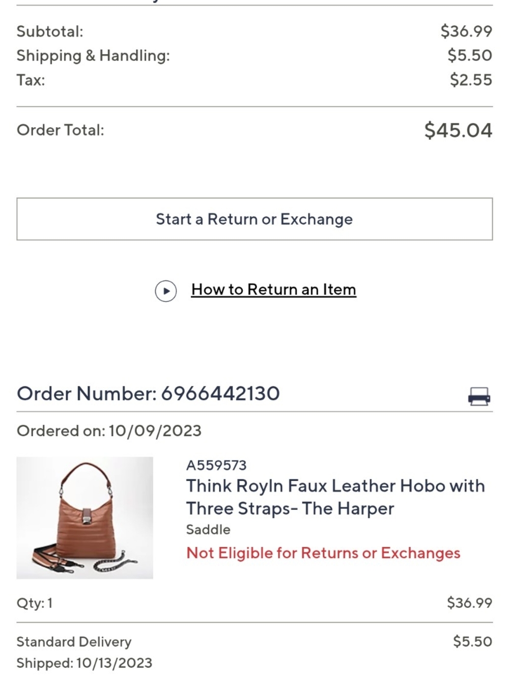 THINK ROYLN Faux Leather Crossbody with Striped Adjustable Strap - Picture 2 of 3
